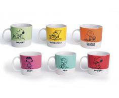 Excelsa Peanuts Tazza Latte 230 ml, Bone China, Multicolore, 8.9x11x8.5 cm (assortito)