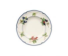 Villeroy & Boch Cottage Piatto Fondo con Decorazione di Frutta, Porcellana, Fondo in Stile Country con Bordo Decorato Blu, Lavabile in Lavastoviglie, 23 cm