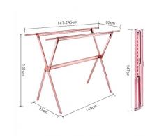 LIZILYJ Stendibiancheria, piano pieghevole a doppio palo tre colori, appendiabiti telescopico per balcone in alluminio e per esterno in lega di alluminio (Colore : B)