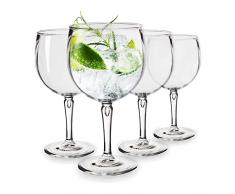 RB Bicchieri Balloon Cocktail Gin Plastica Premium Infrangibile Riutilizzabile 45cl, Set di 4