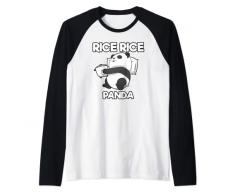 Divertente Esercizio Extra Riso Panda Allenamento Cuociriso Maglia con Maniche Raglan