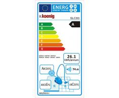 H.Koenig SLC80 Aspirapolvere multiciclonico senza sacco classe A, 2,5L, Performante + Accessori, Nero/Blu