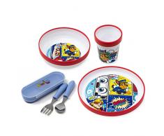 damaloo Paw Patrol Set Svezzamento Prima Pappa Antiscivolo con Posate - BPA Free - Piattino pappa svezzamento, ciotola, tazza, posate con custodia. Set pappa bambina riutilizzabile 5 pz
