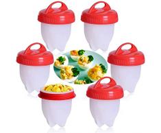 Cuoci Uova,6 Pcs Cuocere Le Uova,Cuociuova in Silicone Antiaderente,Cuociuova,Gadget da Cucina Resistenti,Facili da Pulire, Senza BPA, Ladro di Uova Veloce,Usato per Uova Sode, Uova al Vapore