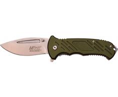 MTECH USA Coltello Tascabile, Lama con Esercito Verde Alluminio – Manico Satinato – Version, Lunghezza Chiusa in cm: 12.07, MTEC 1338