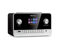 Radio Portatile Ricaricabile, Radio DAB/FM//DAB+, Radio Portatile Bluetooth Digitale con Altoparlanti Stereo 30W, Display TFT, Supporto Streaming, Radiosveglia, Radio Vintage in Legno a Corrente