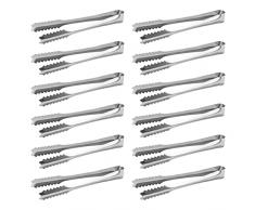 12 Pezzi Pinza per Ghiaccio in Acciaio Inox,15CM Pinza per Cubetti di Ghiaccio Dolci Insalate Caramelle Pinze da Servizio Cucina per Matrimoni Feste Barbecue Caramelle Bar Club Buffet Pinza