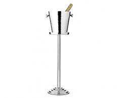 EDZARD Secchiello per spumante Capri con supporto, in acciaio INOX lucidato a specchio, altezza 83 cm, altezza 23 cm