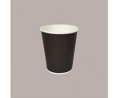 LUCGEL Srl 50 Pz Bicchiere Termico Carta Cappuccino Caffe Bibite 6oz 180 ml Black Nero Asporto Take Away Alimenti Food Delivery