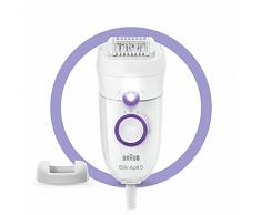 Braun Silk-épil 5, Depilatore Donna, Epilatore Elettrico Donna Adatto ai Contorni Difficili, con Impostazione della Velocità, Epilazione confortevole, Idea Regalo, 5-505 Bianco e Viola