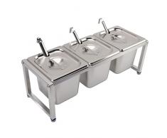 Porta organizer in acciaio inossidabile, porta marmellata Design integrato antiruggine Design lucido staccabile per ristorante Vaso 3 X 1/6 15 cm/5,9 pollici