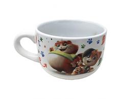 TAZZA Larga Jumbo da Latte - 44 Gatti - in Ceramica - in Confezione Regalo - T00417MC