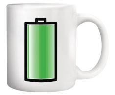 KIKKERLAND - Tazza Termosensibile Batteria Battery Morph Mug Bianca