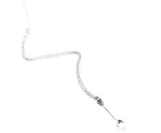 Vektenxi Collana di Alta qualità da Donna/Ragazza, con Mini cucchiaino da tè, Ciondolo a Forma di Gamba Portachiavi, Regalo per Ragazza, Colore Argento