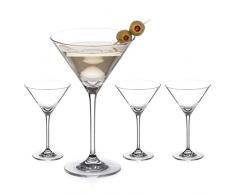 DIAMANTE Martini - Bicchieri da cocktail, collezione Auris, in cristallo non decorato, set da 4