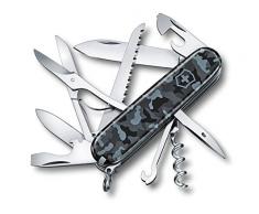 Victorinox, Huntsman, coltellino svizzero (15 funzioni, lama grande, cavatappi, forbici) mimetico navy