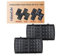 Piastra elettrica da cucina BAC-3000 con 12 piastre intercambiabili, per tostare nocciole, cuocere Waffel Waffel