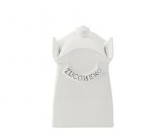 H&H 131107 Ceramica Quadrato Zucchero Xh16 Contenitori Cucina Barattoli, Bianco