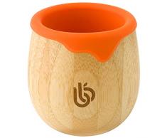 Tazza di Bambù per Bambini - Tazza Aperta da 150 ml con Custodia in Silicone per Bambini, Tazza di Transizione per Bambini Promuove il Baby-Led Weaning, le Abilità di Bere e le Abilità Motorie Orali