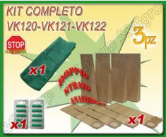 SACCHI SACCHETTI FILTRO + STOFFA + PROFUMINI PER FOLLETTO VORWERK VK 120 121 122