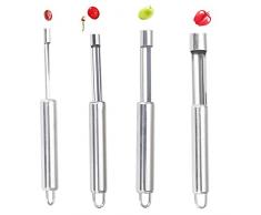 Haihaz,4 Pezzi Frutta dellAcciaio Inossidabile Nucleo Rimozione Strumento,Mela Core Remover in Acciaio Inox, Mela Rimozione del Nucleo di Pera,Levatorsolo in Acciaio Inox Core Remover,per Frutta