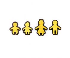 Decora Set Tagliapasta Famiglia Felice con Imprimi, Giallo, 6x8, cm 11 x 8