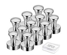 YIDOUJIN 12 Pcs Calamite al Neodimio Potenti, Magneti Neodimio N52 Magnete a Cono in Metallo, Gancio Magnetico Piccole Magneti per Cucina Frigorifero Lavagna Bianca Bacheca Ufficio Scuola 16x20mm