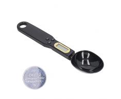Bilancia a Cucchiaio Nera, Bilancia Elettronica per Alimenti, Capacità Staccabile di 30 ml, Dotata di Display Elettronico, Adatta per Piccole Parti, Ingredienti Alimentari, Spezie