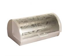 Maestro MR-1671S Portapane per la Conservazione del Pane, Coperchio Scorrevole, Apertura Frontale, Contenitore per Pane e Pasticceria Viennese, Design Elegante, Acciaio Inossidabile, Acrilico