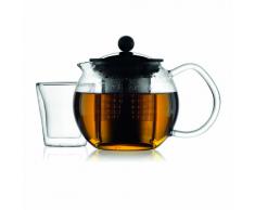 Bodum 1807-16 Assam Teiera a pistone in vetro - Filtro e coperchio in acciaio inossidabile, 0,5 L
