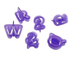 Wilton Set 40 Mini TAGLIAPASTA Alfa/NUMERICI (2,5CM) Set 40 Mini TAGLIAPASTA Alfa/NUMERICI (2,5CM), Acciaio, Argento,