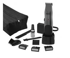 WAHL Groomsman Rechargeable Rasoio Trimmer Multigroom Elettrico di Precisione a Zero, Senza Fili, a Batteria Ricaricabile; Per barba lunga e corta, per il corpo, per naso e orecchie