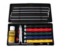 Lansky - Set affilacoltelli Deluxe con 5 coti, morsetto, guide, olio per affilatura e scatola