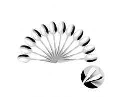 Mr. Spoon Minimal Collection Set di Posate da Portata in Acciaio Inossidabile - 12 cucchiaini da caffè in Acciaio Inossidabile 12,5x2,6 cm