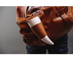 GOAT STORY Tazza da caffÃ¨ in plastica, Marrone in Vera Pelle, 350 ml