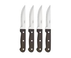 PINTINOX Bistecca P.Wood Set 4 Coltelli Big Lama Acciaio Inox Manico Pakka Wood