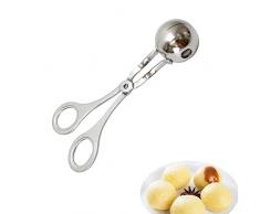 Pinza per polpette da carne, in acciaio inox, antiaderente, per preparare polpette di carne, torte, gelati, frutti di melone (S)