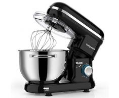 Vospeed Impastatrice Planetaria 6QT Robot da Cucina 1500W Multifunzione Impastatrice Professionale con Frusta, Gancio per Impastare, Frusta per Dolci, Ciotola di Acciaio Inossidabile (Nero)