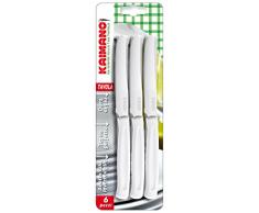 Kaimano KDN041506W Coltelli da Tavola, colore Bianco, 6 pezzi