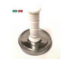 Batticarne in Acciaio Inossidabile 18/C di Altissima qualità. Finitura Lucida, Manico Rivestito. con Pratico Appendibile.