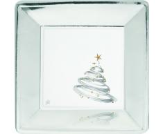 8 piatti natalizi/capodanno argento 19x19 bbs "special occasion"