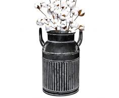 Soyizom Vaso di brocca di Latte per Fattoria primitivo/Vaso di Fiori in brocca retrò in Metallo Francese/Vaso da Barattolo per annaffiatoio Country Shabby Chic per Soggiorno, Cucina, Nero