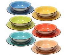 Tognana Servizio tavola 18 Pezzi Art & Pepper, Stoneware, Multicolore