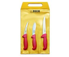 F.DICK Set di coltelli per la caccia, coltello per disossare 13 cm, coltello per scuoiare 13 cm, coltello per scannare 18 cm