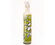 Cerve Oliera da Tavola in Vetro con Dosatore Salvagoccia - Bottiglia Olio da 500 ml