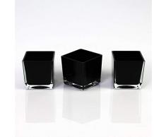 Relaxdays 10022486/_46 Portapenne da Scrivania con 2 Bicchieri HxLxP: 10,5x10x14,5 cm Metallo Nero Design Mesh