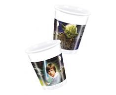 Procos 84284 - Bicchieri Plastica Star Wars Heroes, 200 ml, 8 Pezzi, Nero/Verde