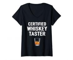 Donna Whisky Taster - Bicchiere da shot - Degustazione di whisky Maglietta con Collo a V
