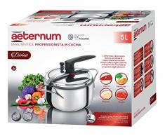 Aeternum AET400 Divina, Pentola a Pressione da 5 Litri con Valvola di Sicurezza, Acciaio Inox, Adatta allinduzione, Antracite