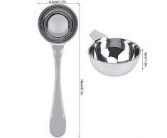 Fdit Cucchiaio da tavola di misurazione del Cucchiaio del Cucchiaio del caffè del tè maneggiato Lungo dell'Acciaio Inossidabile(15ml)